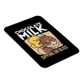 Chocolate Milk Sipping on Bliss – Kawaii Cat Food Magneet (Rechterzijde)