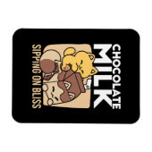 Chocolate Milk Sipping on Bliss – Kawaii Cat Food Magneet (Horizontaal)