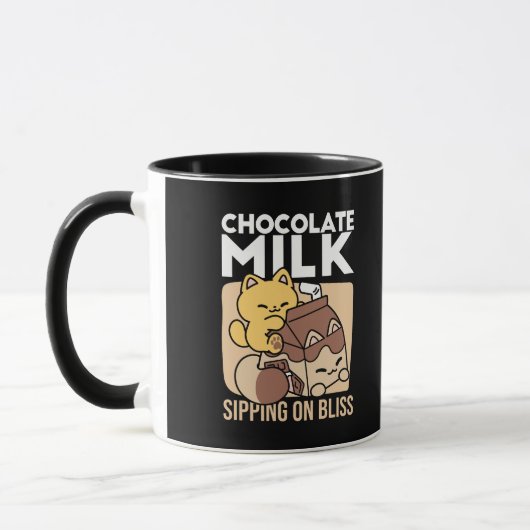 Chocolate Milk Sipping on Bliss – Kawaii Cat Food  Mok (Links)
