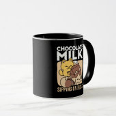 Chocolate Milk Sipping on Bliss – Kawaii Cat Food  Mok (Voorkant rechts)