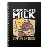 Chocolate Milk Sipping on Bliss – Kawaii Cat Food  Notitieboek (Voorkant)