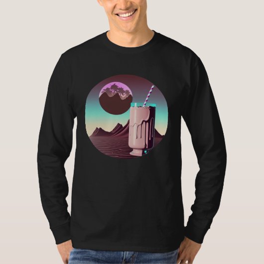 Chocolate Milk Synthwave 80s Retrowave Aesthetic T-shirt (Voorkant)