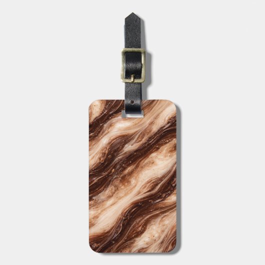 Chocolate Milkshake Marble Texture Bagagelabel (Voorkant verticaal)