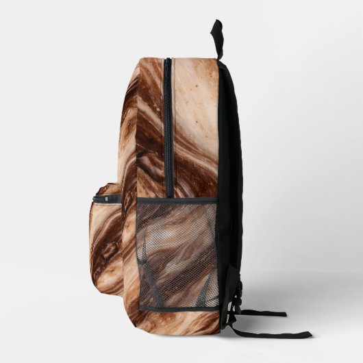 Chocolate Milkshake Marble Texture Bedrukte Rugzak (Rechts)