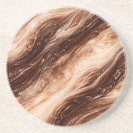 Chocolate Milkshake Marble Texture Zandsteen Onderzetter