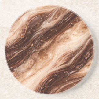 Chocolate Milkshake Marble Texture Zandsteen Onderzetter