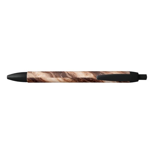Chocolate Milkshake Marble Texture Zwarte Inkt Pen (Achterkant)