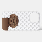 Chocolate Mini Goldendoodle Mopshoofd Cute Cartoon Case-Mate iPhone Case (Achterkant (horizontaal))