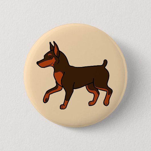 Chocolate Miniature Pinscher Ronde Button 5,7 Cm (Voorkant)
