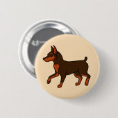 Chocolate Miniature Pinscher Ronde Button 5,7 Cm (Voorkant /achterkant)