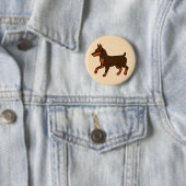 Chocolate Miniature Pinscher Ronde Button 5,7 Cm (In situ)