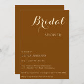 CHOCOLATE Minimale uitnodiging voor een bridale do (Voorkant / Achterkant)