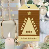 Chocolate Minimalist Christmas Tree Name Cadeaulabel