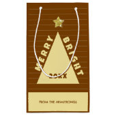 Chocolate Minimalist Christmas Tree Name Klein Cadeauzakje (Achterkant)