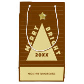 Chocolate Minimalist Christmas Tree Name Klein Cadeauzakje (Voorkant)