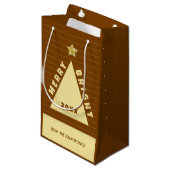 Chocolate Minimalist Christmas Tree Name Klein Cadeauzakje (Voorkant Gekanteld)