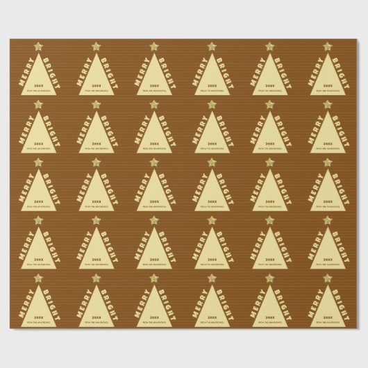 Chocolate Minimalist Christmas Tree Pattern Cadeaupapier (Vlak)
