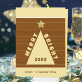 Chocolate Minimalist Geometric Christmas Tree Feestdagenkaart