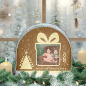 Chocolate Minimalist Tree Gift Box Photo Keepsake Sneeuwbol