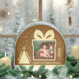 Chocolate Minimalist Tree Gift Box Photo Keepsake Sneeuwbol