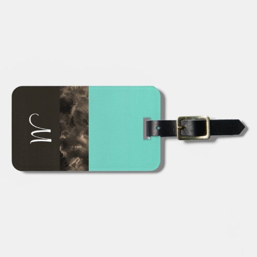 Chocolate Mint Block Stripes Bagagelabel (Voorkant horizontaal)