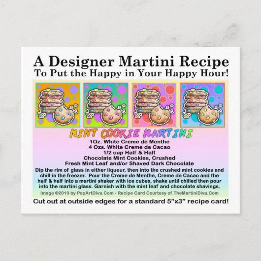 Chocolate Mint Cookie Martini Recipe Kaart Briefka (Voorkant)