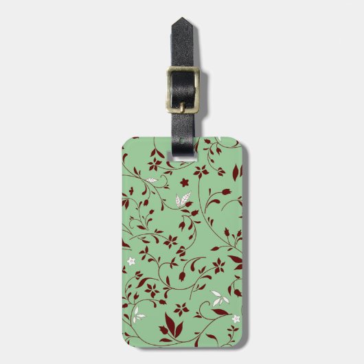 Chocolate Mint Floral Bagagelabel (Voorkant verticaal)