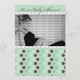 Chocolate Mint Stip Baby shower Kaart