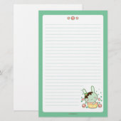 Chocolate Mint Truffle Bunny Briefpapier (Voorkant / Achterkant)