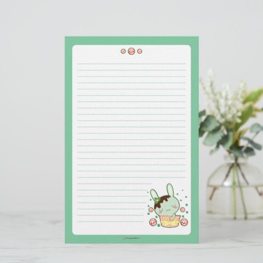 Chocolate Mint Truffle Bunny Briefpapier (Staand voorkant)