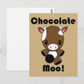 Chocolate Moo Kawaii Cow Briefkaart (Voorkant / Achterkant)