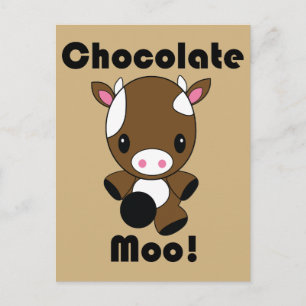 Chocolate Moo Kawaii Cow Briefkaart