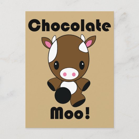 Chocolate Moo Kawaii Cow Briefkaart (Voorkant)
