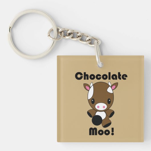 Chocolate Moo Kawaii Cow Sleutelhanger (voorkant)
