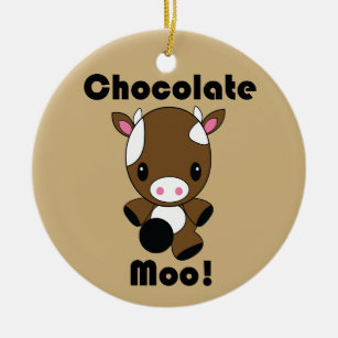 Chocolate Moo Kawaii Cow-versiering Keramisch Ornament