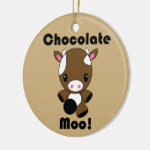 Chocolate Moo Kawaii Cow-versiering Keramisch Ornament (Links)