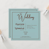 Chocolate Mood Minimal Huwelijksuitnodiging Kaart (Voorkant / Achterkant in situ)