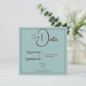 Chocolate Mood Minimal Wedding Save the Date Kaart (Staand voorkant)