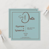 Chocolate Mood Minimal Wedding Save the Date Kaart (Voorkant / Achterkant in situ)