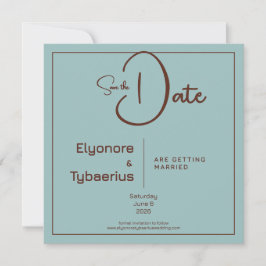 Chocolate Mood Minimal Wedding Save the Date Kaart
