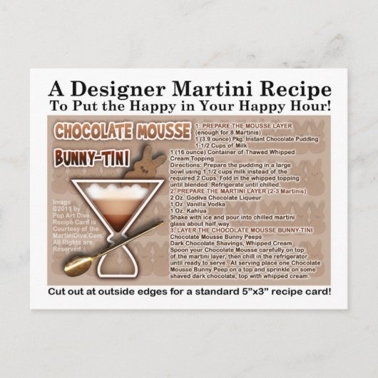 Chocolate Mousse Bunny Easter Martini Recept Kaart (Voorkant)