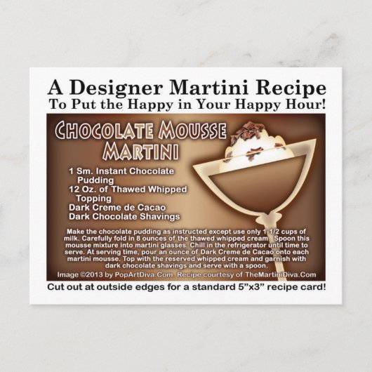 Chocolate Mousse Martini Recipe Dessert Briefkaart (Voorkant)
