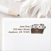 Chocolate Mousse Pie Slice Dessert Adresetiketten Etiket (Insitu)