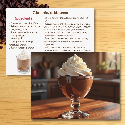 Chocolate  Mousse Recipe Card Briefkaart