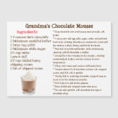 Chocolate Mousse Recipe Magnetic Card (Voorkant)