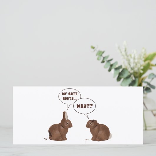 Chocolate Neaster Bunny Rabbits Butt Hurts (Staand voorkant)