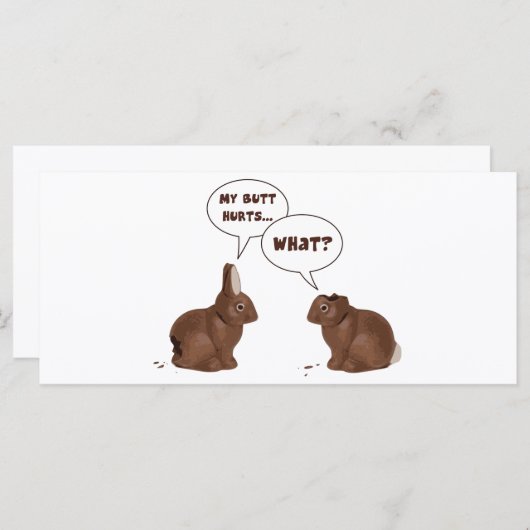 Chocolate Neaster Bunny Rabbits Butt Hurts (Voorkant / Achterkant)