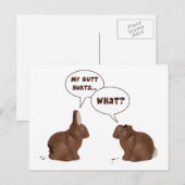Chocolate Neaster Bunny Rabbits Butt Hurts Feestdagenkaart (Voorkant / Achterkant)