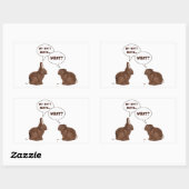 Chocolate Neaster Bunny Rabbits Butt Hurts Rechthoekige Sticker (Vel)