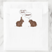 Chocolate Neaster Bunny Rabbits Butt Hurts Rechthoekige Sticker (Tas)
